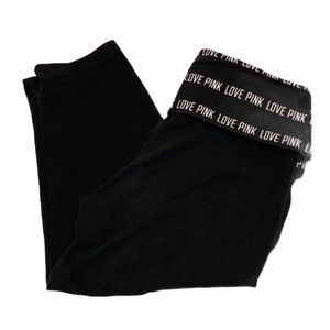 Victoria’s Secret Black Love Pink Logo Yoga Pants